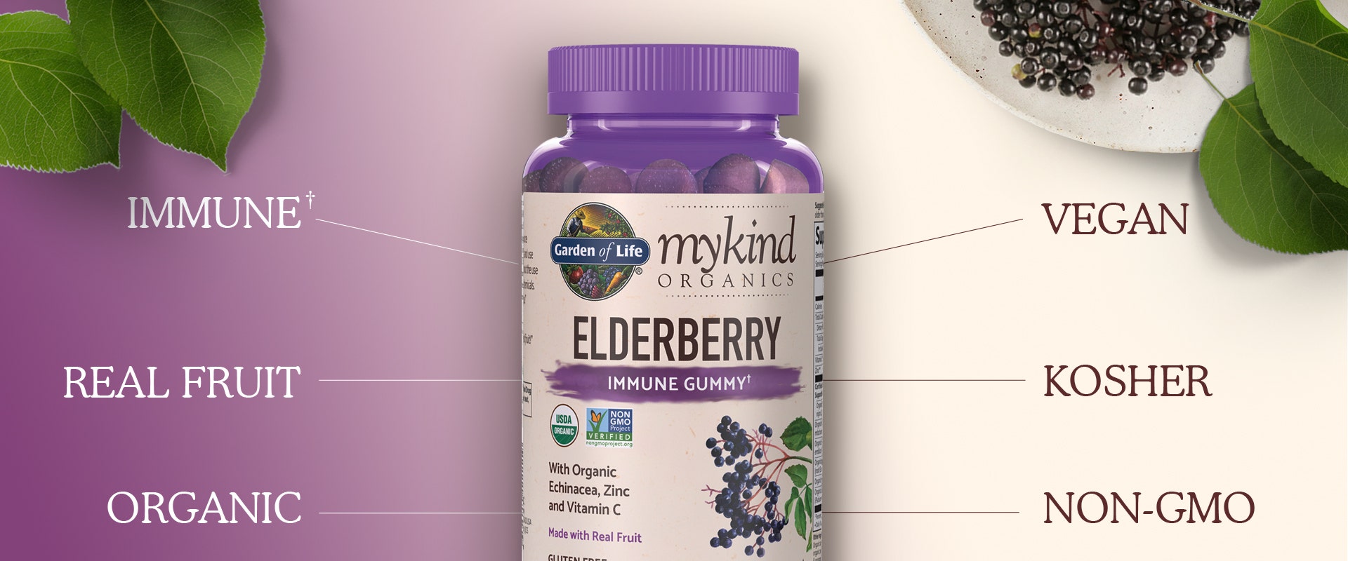Garden of Life Elderberry Gummies Immune Support by mykind