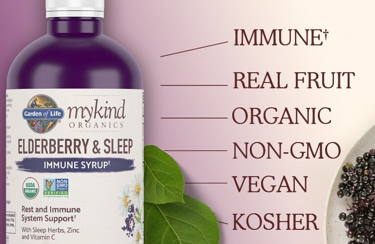 elderberry and sleep mykind Organics by Garden of Life
