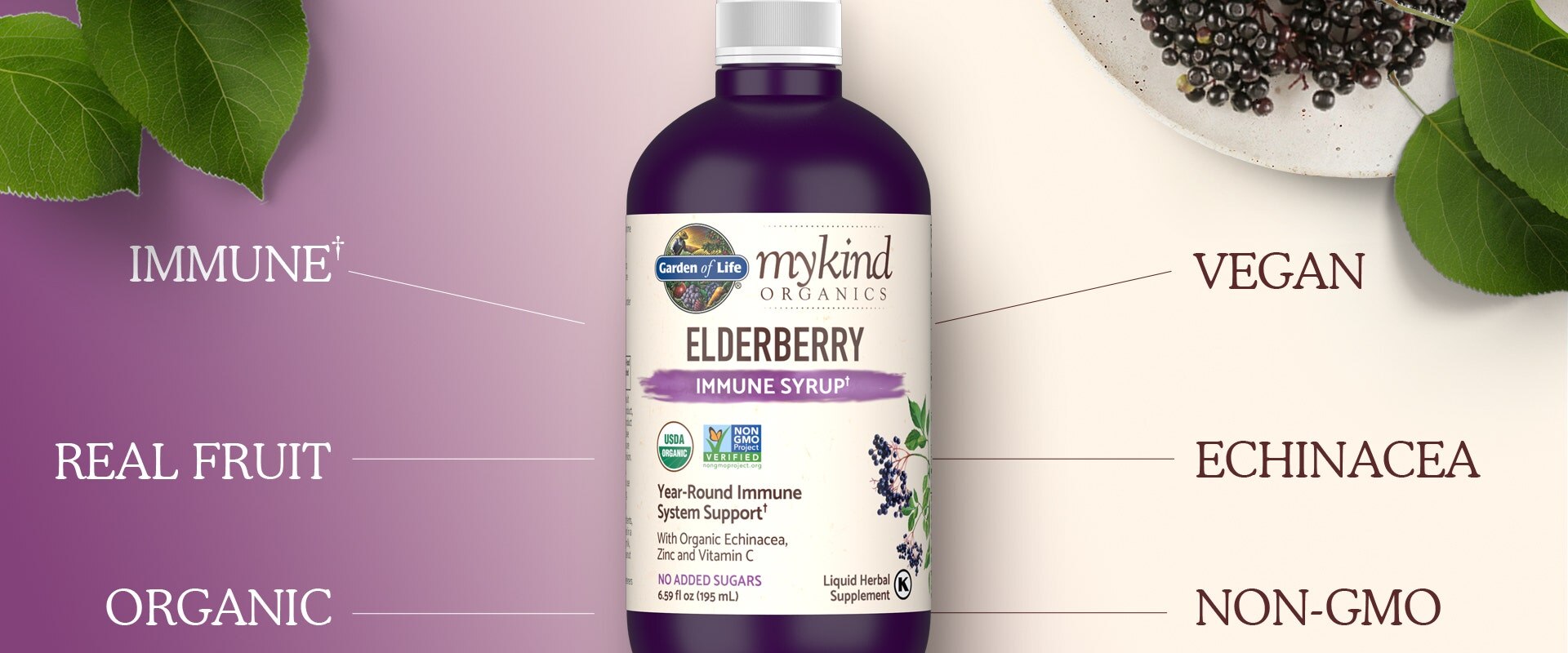 mykind Organics Elderberry Syrup by Garden of Life