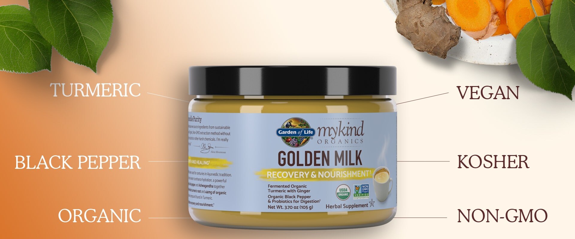 Garden of Life mykind Organics Herbals Golden Milk Turmeric