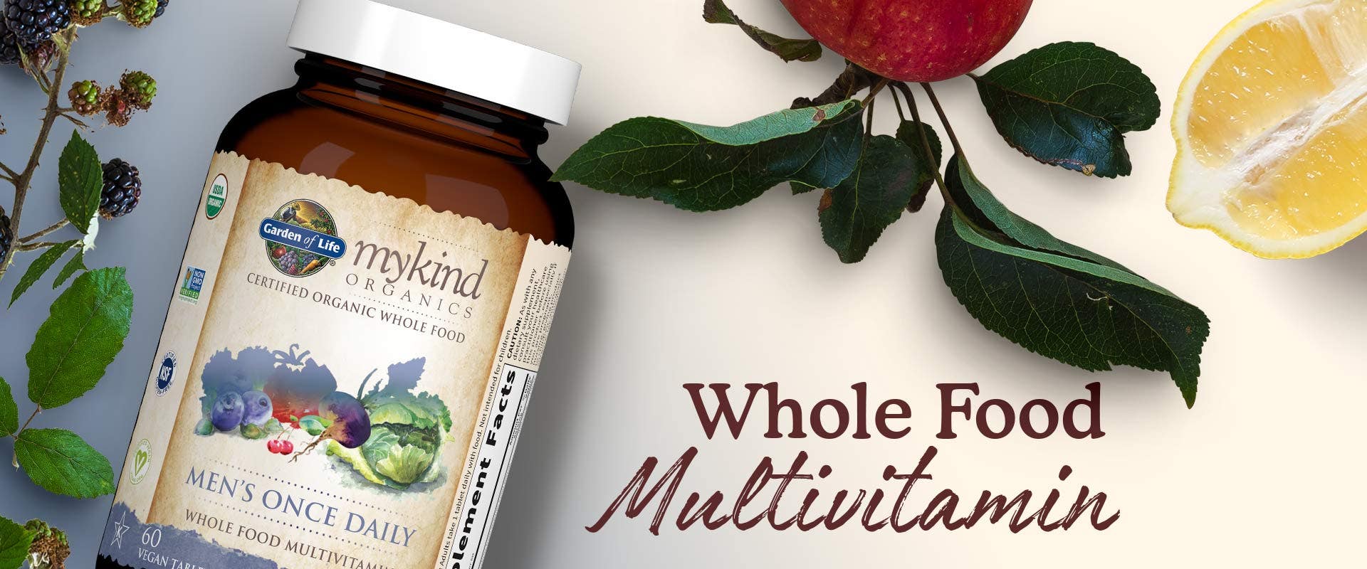 men's once daily multi vitamin whole food mykind by garden of life