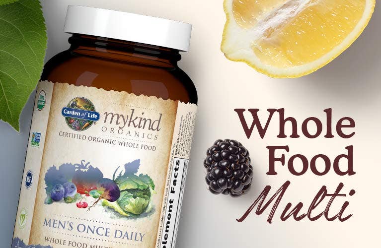 men's once daily multi vitamin whole food mykind by garden of life