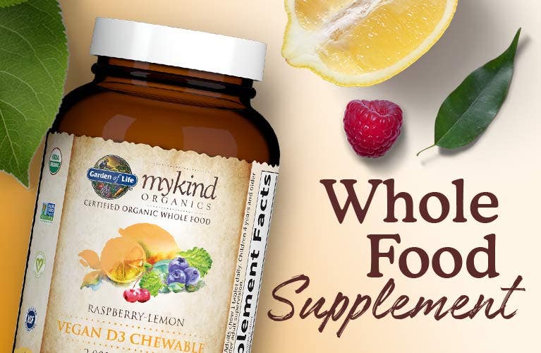 vitamin d chewable whole food mykind by garden of life