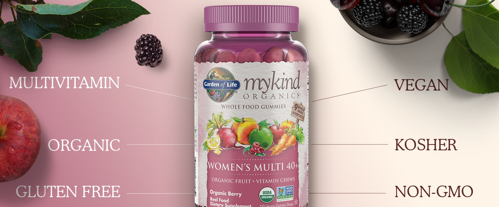 womens 40+ gummy multi vitamin mykind by garden of life