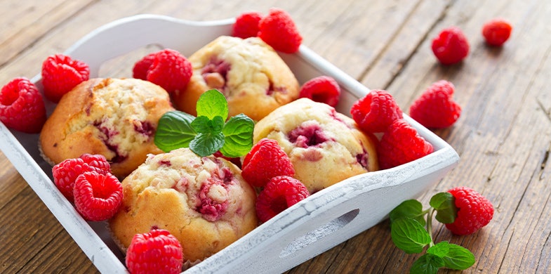 Raspberry Protein Muffins