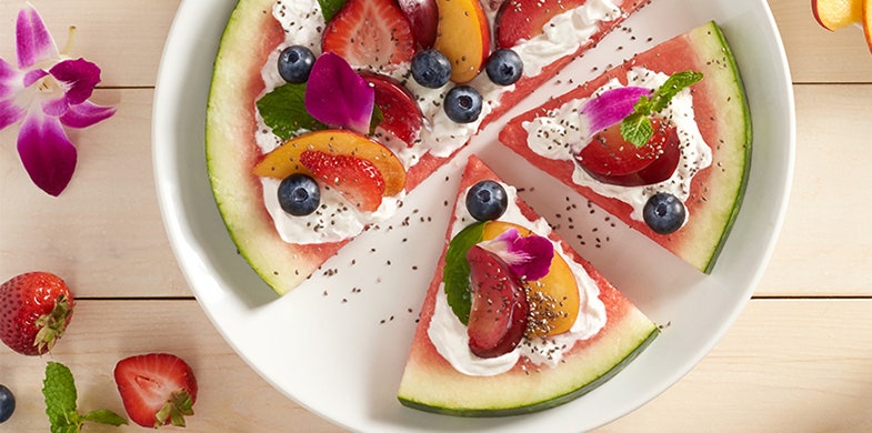 raw watermelon pizza