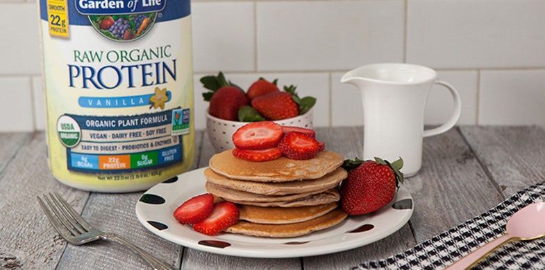 strawberry protein pancakes