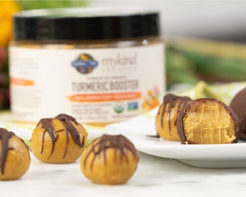 chocolate drizzled turmeric truffles